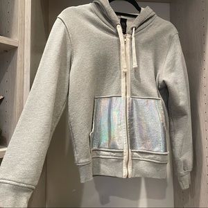 Grey Zip Up w/ Metallic Pockets